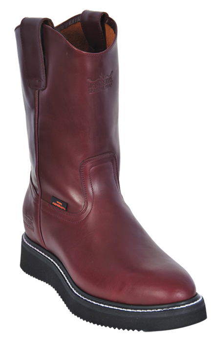 Los Altos Burgundy Men's Genuine Leather Work Vibram Sole Boots 505406 - Click Image to Close